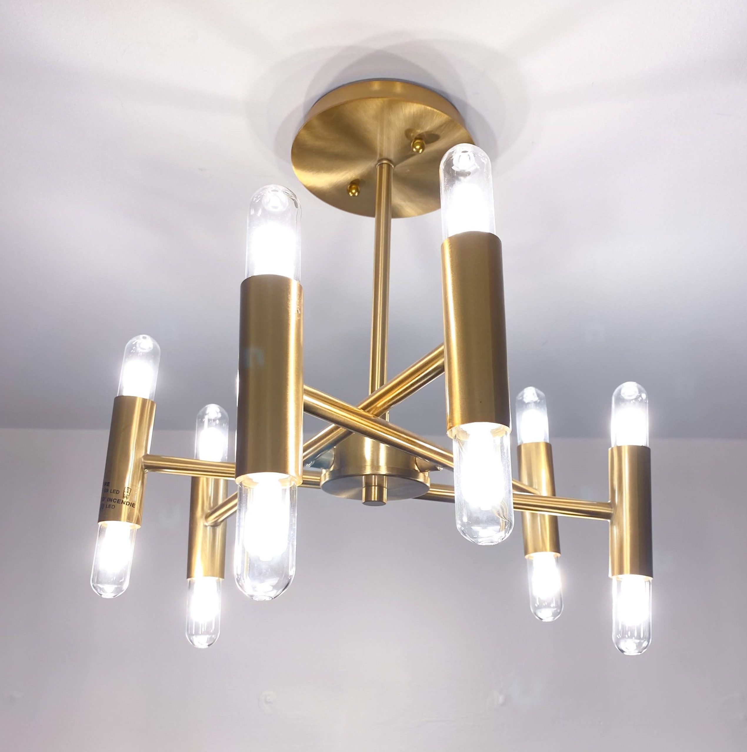 Safavieh FLU4008A Collection Fidelma Mount Flush Light, Gold