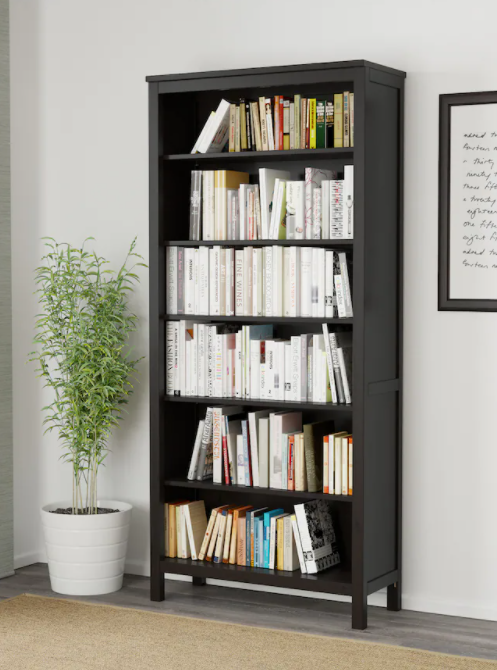 HEMNES Bookcase, black-brown, 35 3/8x77 1/2 "