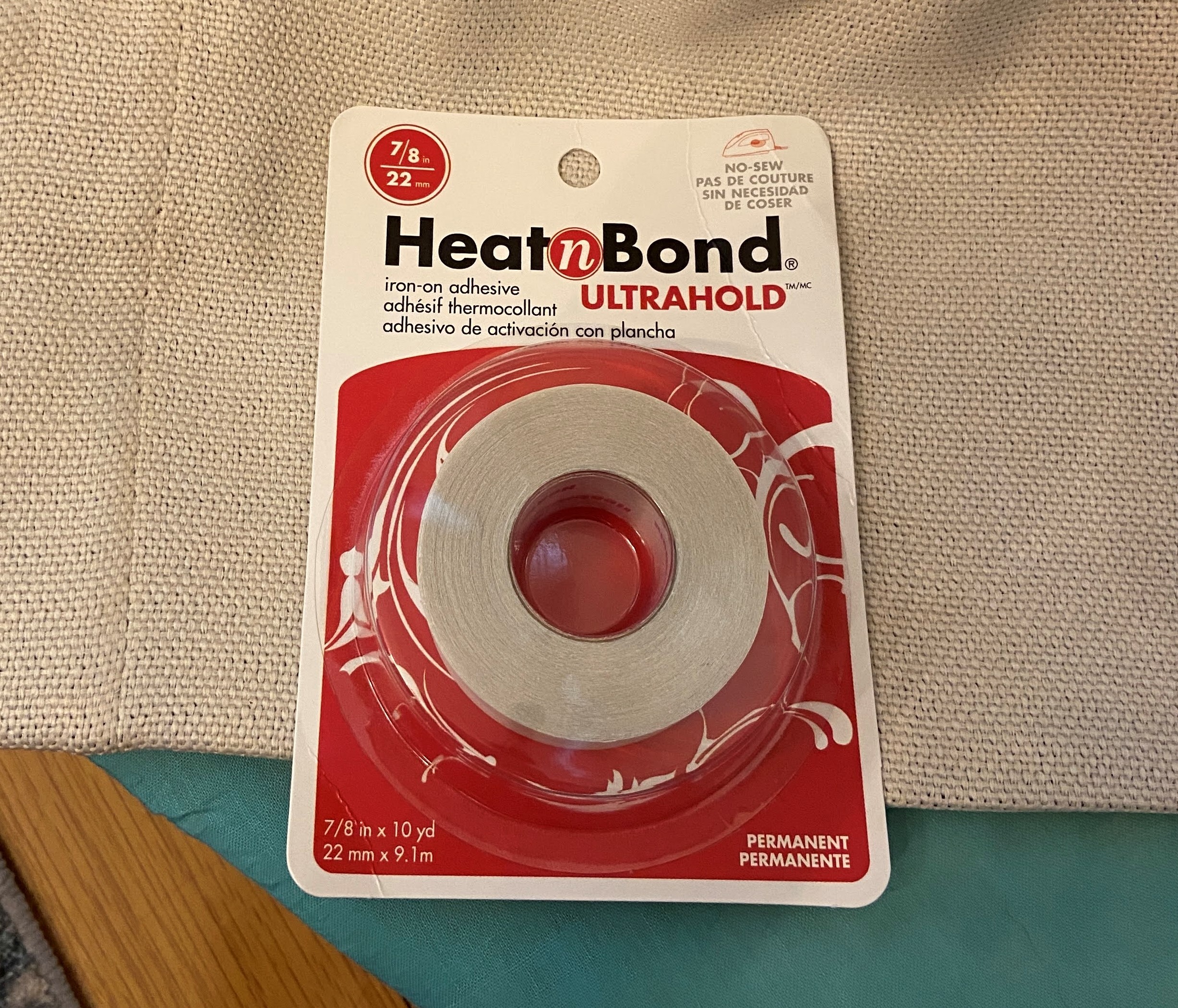 HeatnBond UltraHold Iron-On Adhesive Tape For Dark Fabrics, 7/8 in x 10 yds