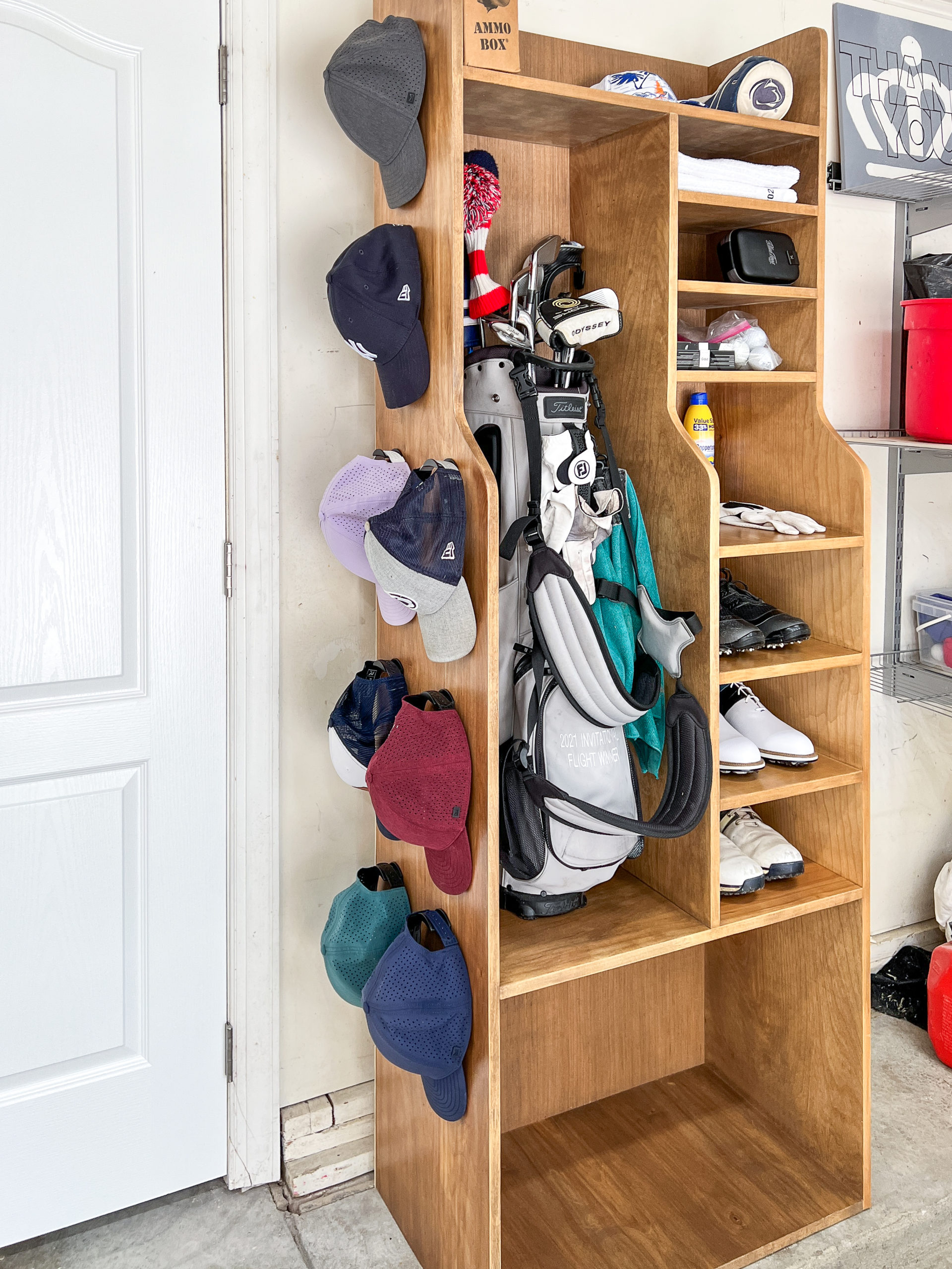 DIY Golf Gear Storage Rack  One sheet of Plywood and Simple